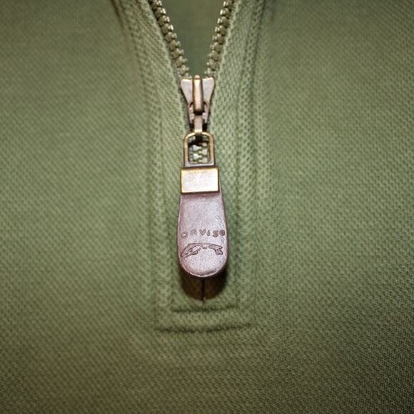 ORVIS Quarter Zip Pullover Green Sweater | XL - Picture 3 of 6